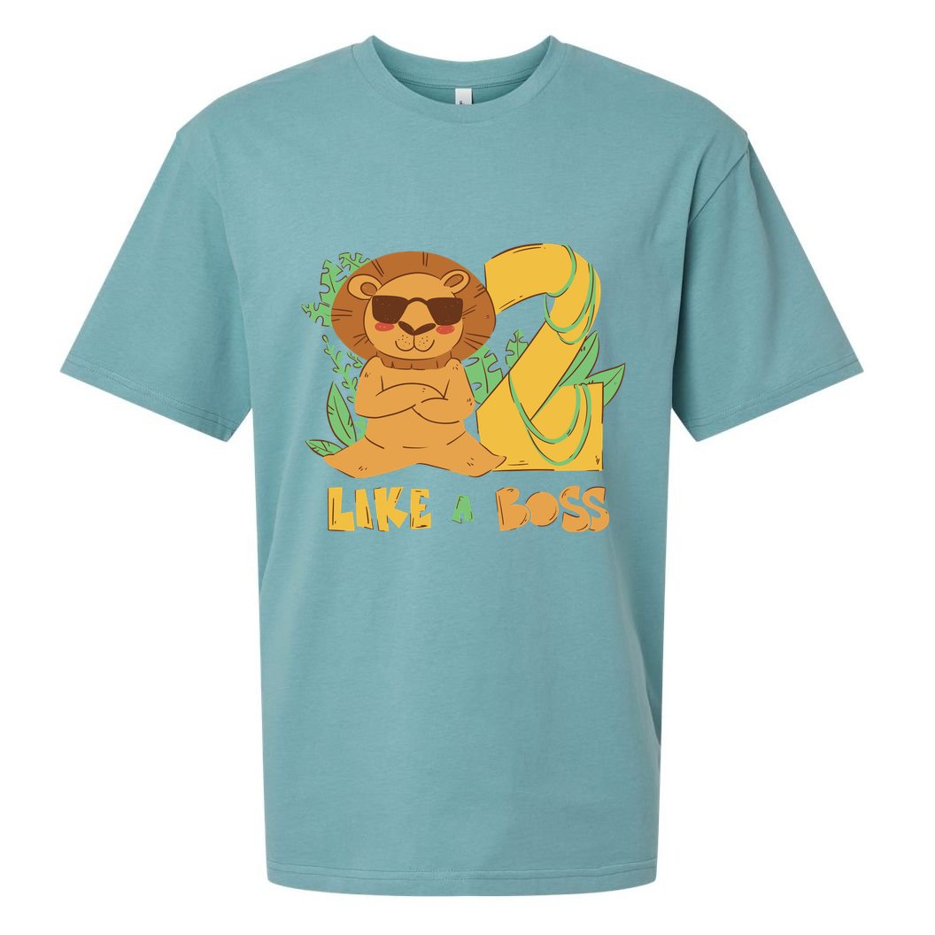 2nd Birthday Like A Boss Lion Cute Gift Sueded Cloud Jersey T-Shirt