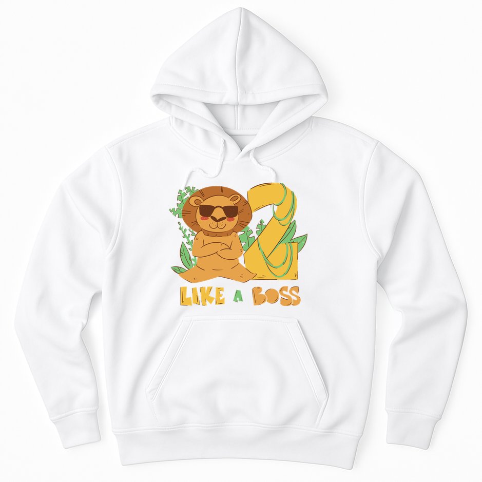 2nd Birthday Like A Boss Lion Cute Gift Hoodie