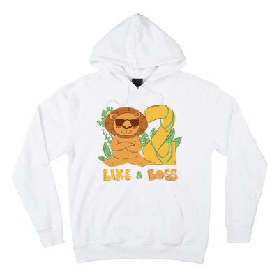 2nd Birthday Like A Boss Lion Cute Gift Hoodie