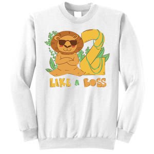 2nd Birthday Like A Boss Lion Cute Gift Sweatshirt