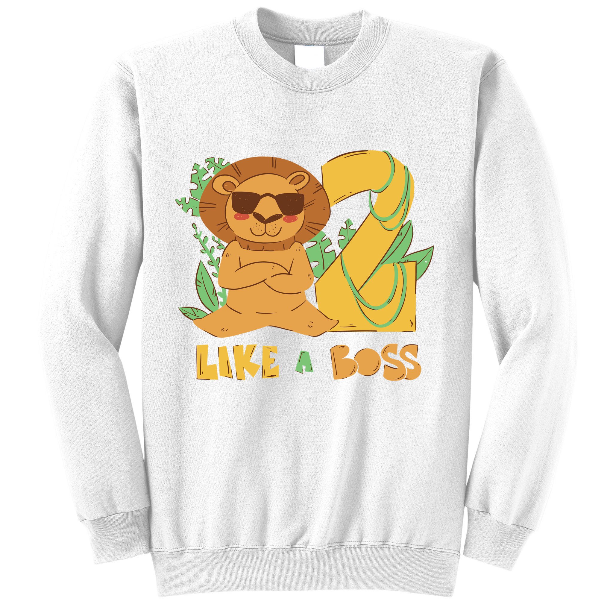 2nd Birthday Like A Boss Lion Cute Gift Sweatshirt