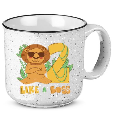 2nd Birthday Like A Boss Lion Cute Gift 15oz Campfire Ceramic Mug