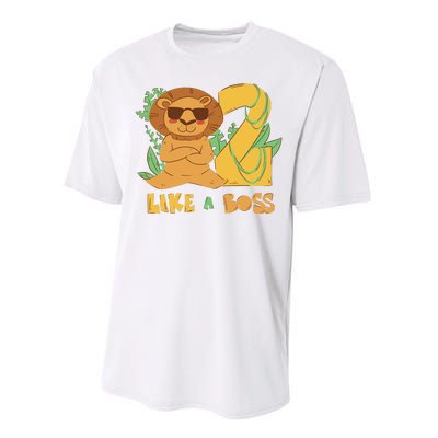 2nd Birthday Like A Boss Lion Cute Gift Performance Sprint T-Shirt