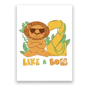 2nd Birthday Like A Boss Lion Cute Gift Poster