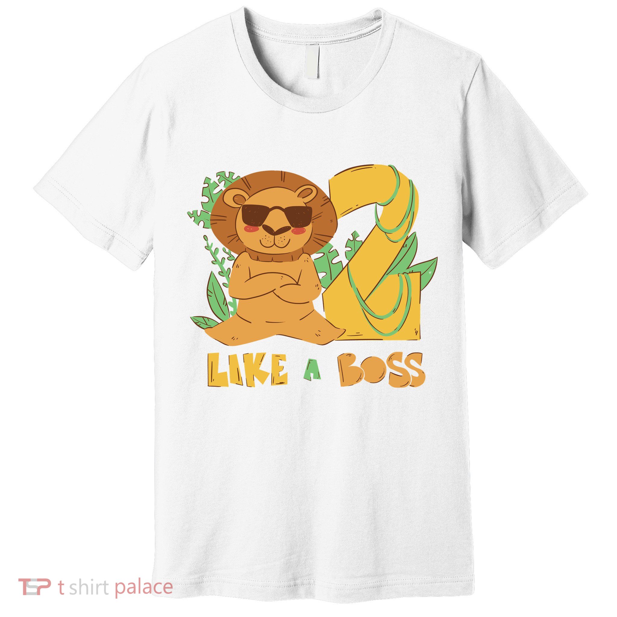 2nd Birthday Like A Boss Lion Cute Gift Premium T-Shirt