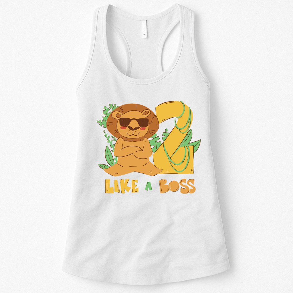 2nd Birthday Like A Boss Lion Cute Gift Womens Tank Top