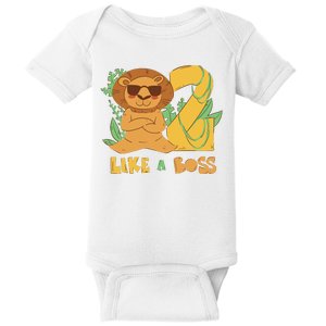 2nd Birthday Like A Boss Lion Cute Gift Baby Bodysuit