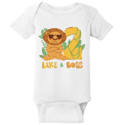 2nd Birthday Like A Boss Lion Cute Gift Baby Bodysuit