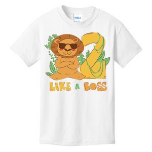 2nd Birthday Like A Boss Lion Cute Gift Kids T-Shirt