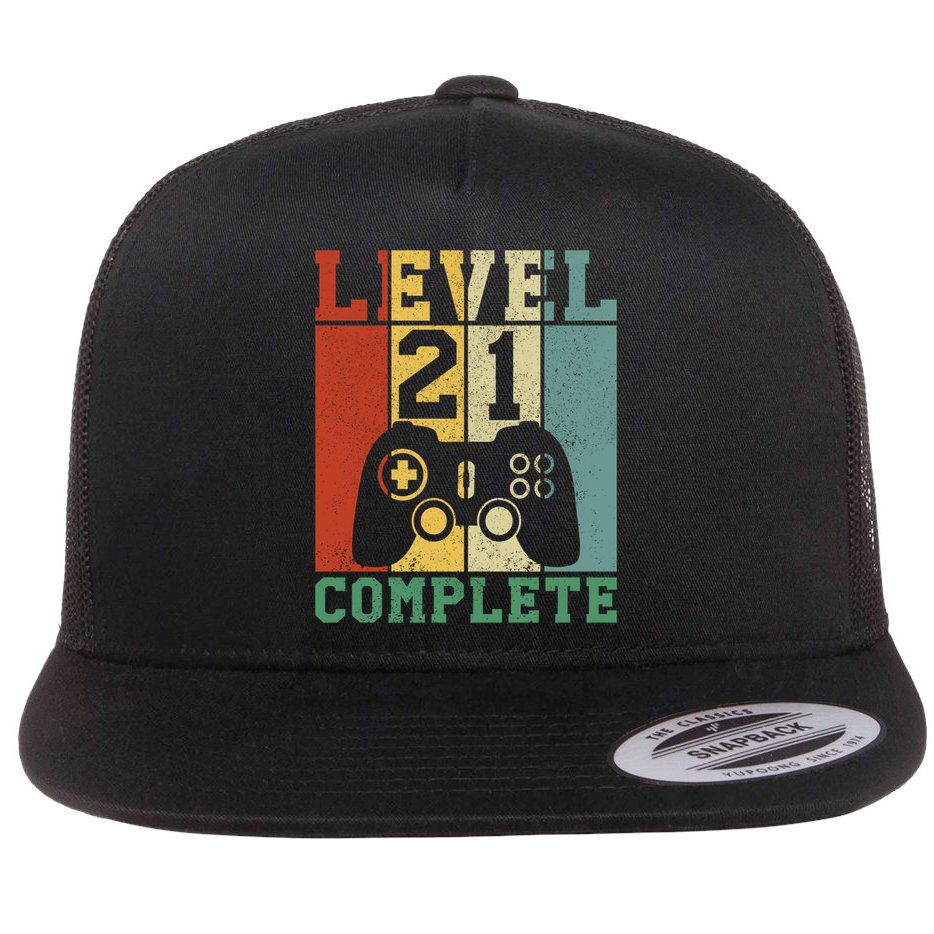 21 Birthday Level 21 Complete Meaningful Gift Flat Bill Trucker Hat