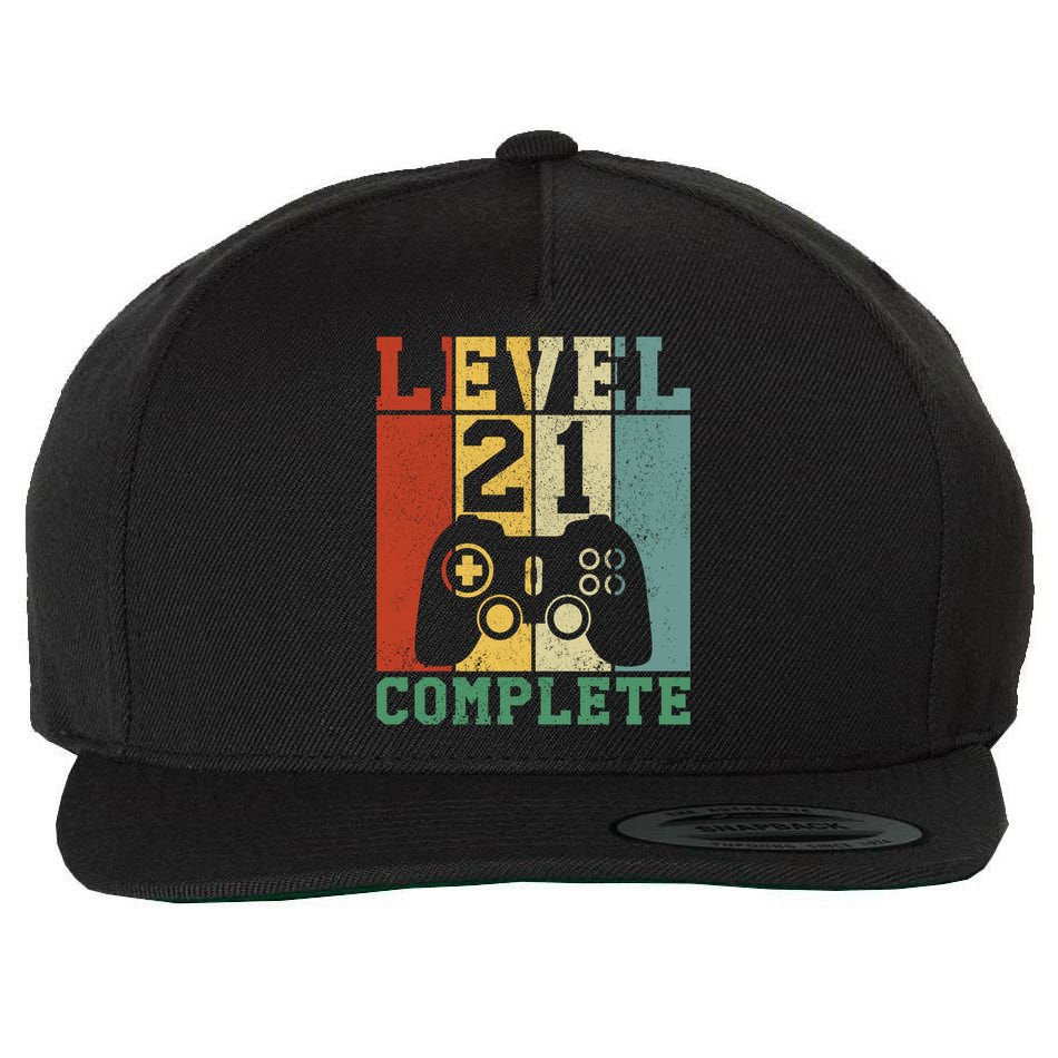 21 Birthday Level 21 Complete Meaningful Gift Wool Snapback Cap