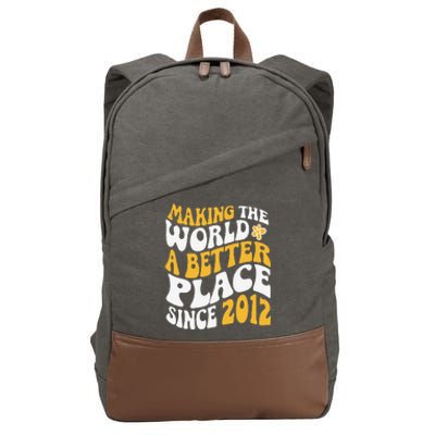 2012 Birthday Making The World A Better Place Since 2012 Cotton Canvas Backpack