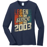 21st Birthday Man Woman 21 Years 2003 Decorative Funny Gift Ladies Long Sleeve Shirt