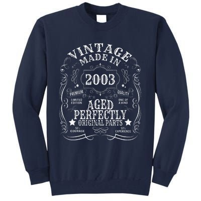 21st Birthday Man Woman 21 Years 2003 Decorative Funny Gift Tall Sweatshirt