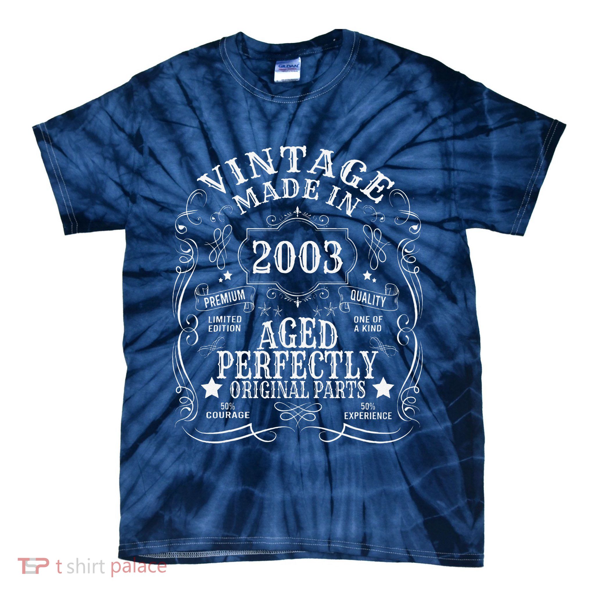 21st Birthday Man Woman 21 Years 2003 Decorative Funny Gift Tie-Dye T-Shirt