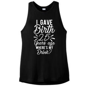 25th Birthday Mom Of 25 Year Old Son Daughter Birthday Ladies PosiCharge Tri-Blend Wicking Tank