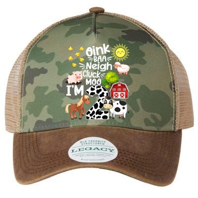 2nd Birthday Oink Baa Neigh Cluck Moo I'm 2 Farm Birthday Legacy Tie Dye Trucker Hat