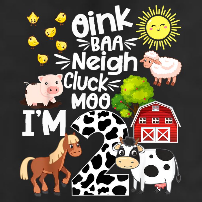 2nd Birthday Oink Baa Neigh Cluck Moo I'm 2 Farm Birthday Adult Drive Performance Visor