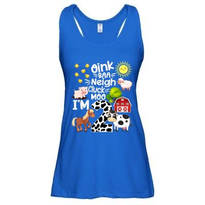 2nd Birthday Oink Baa Neigh Cluck Moo I'm 2 Farm Birthday Ladies Essential Flowy Tank