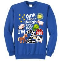 2nd Birthday Oink Baa Neigh Cluck Moo I'm 2 Farm Birthday Tall Sweatshirt