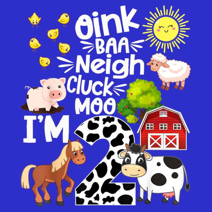 2nd Birthday Oink Baa Neigh Cluck Moo I'm 2 Farm Birthday Tall Sweatshirt