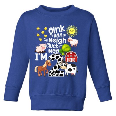 2nd Birthday Oink Baa Neigh Cluck Moo I'm 2 Farm Birthday Toddler Sweatshirt