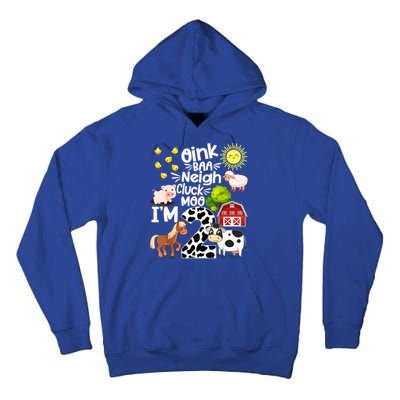 2nd Birthday Oink Baa Neigh Cluck Moo I'm 2 Farm Birthday Tall Hoodie