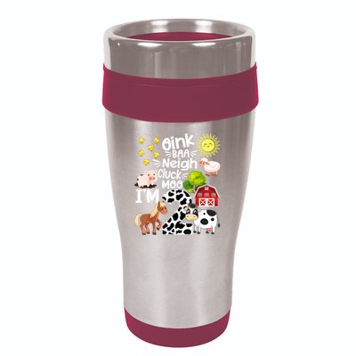 2nd Birthday Oink Baa Neigh Cluck Moo I'm 2 Farm Birthday 16oz Travel Tumbler