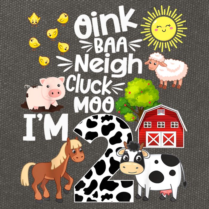 2nd Birthday Oink Baa Neigh Cluck Moo I'm 2 Farm Birthday Cotton Canvas Backpack