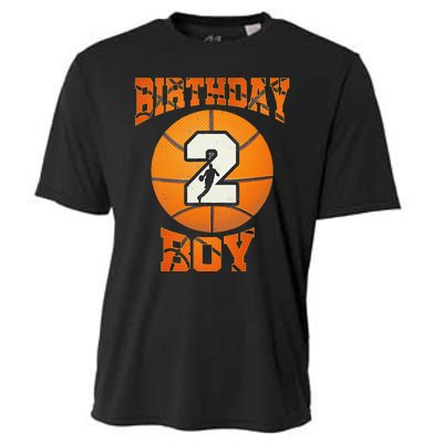 2nd Birthday Outfit Boy Basketball Second 2 Year Old Funny Cooling Performance Crew T-Shirt