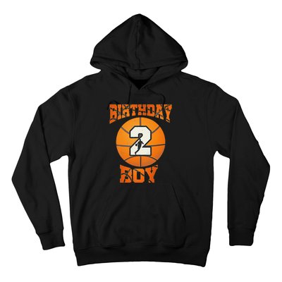 2nd Birthday Outfit Boy Basketball Second 2 Year Old Funny Hoodie