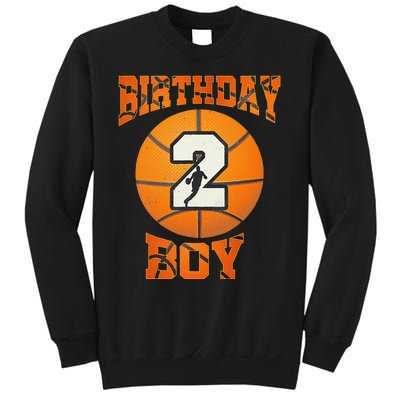 2nd Birthday Outfit Boy Basketball Second 2 Year Old Funny Sweatshirt