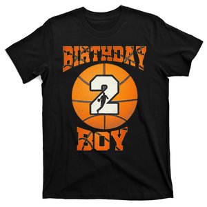 2nd Birthday Outfit Boy Basketball Second 2 Year Old Funny T-Shirt