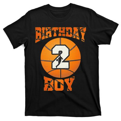 2nd Birthday Outfit Boy Basketball Second 2 Year Old Funny T-Shirt