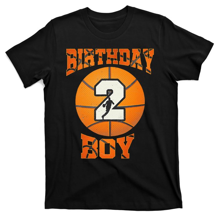 2nd Birthday Outfit Boy Basketball Second 2 Year Old Funny T-Shirt