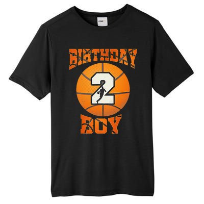 2nd Birthday Outfit Boy Basketball Second 2 Year Old Funny Tall Fusion ChromaSoft Performance T-Shirt