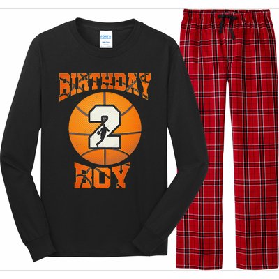 2nd Birthday Outfit Boy Basketball Second 2 Year Old Funny Long Sleeve Pajama Set