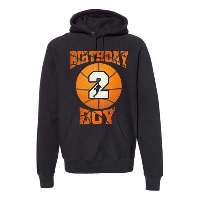 2nd Birthday Outfit Boy Basketball Second 2 Year Old Funny Premium Hoodie