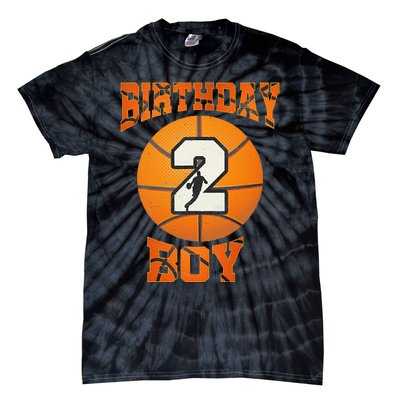 2nd Birthday Outfit Boy Basketball Second 2 Year Old Funny Tie-Dye T-Shirt