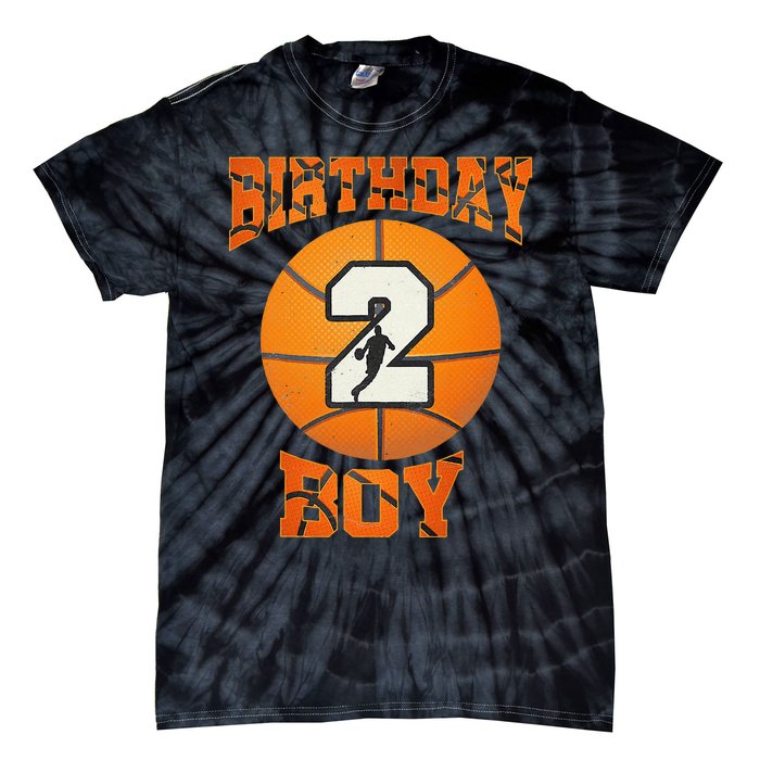 2nd Birthday Outfit Boy Basketball Second 2 Year Old Funny Tie-Dye T-Shirt