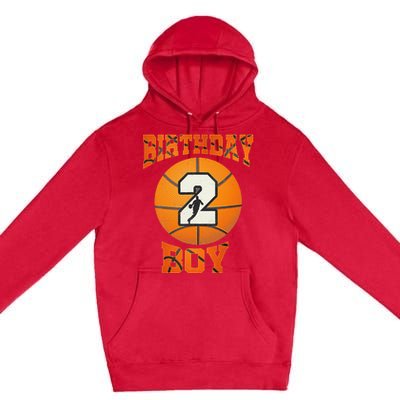 2nd Birthday Outfit Boy Basketball Second 2 Year Old Funny Premium Pullover Hoodie