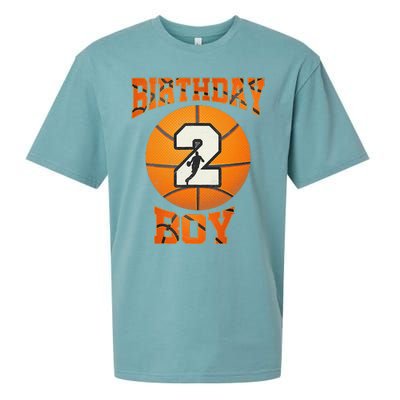 2nd Birthday Outfit Boy Basketball Second 2 Year Old Funny Sueded Cloud Jersey T-Shirt