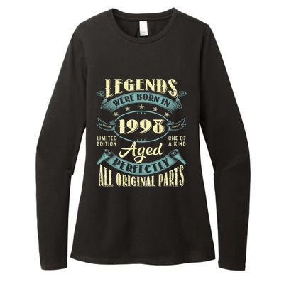 25th Birthday Present Gifts Vintage Legends Born In 1998 25 Year Old Womens CVC Long Sleeve Shirt