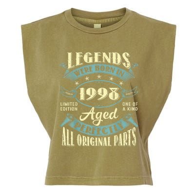 25th Birthday Present Gifts Vintage Legends Born In 1998 25 Year Old Garment-Dyed Women's Muscle Tee