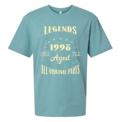 25th Birthday Present Gifts Vintage Legends Born In 1998 25 Year Old Sueded Cloud Jersey T-Shirt