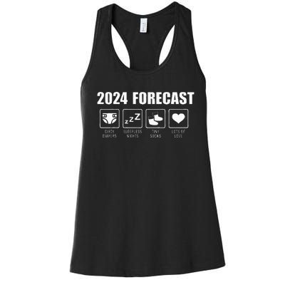 24 Baby Pregnancy Announcement Women's Racerback Tank