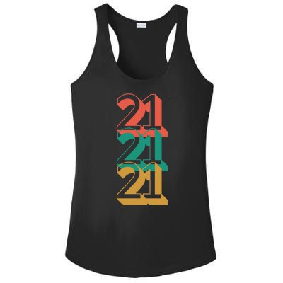 21st Birthday Retro Ladies PosiCharge Competitor Racerback Tank