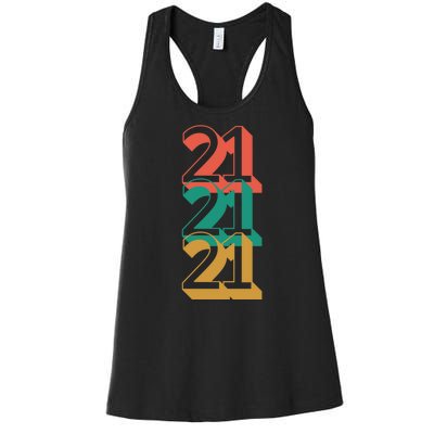 21st Birthday Retro Women's Racerback Tank