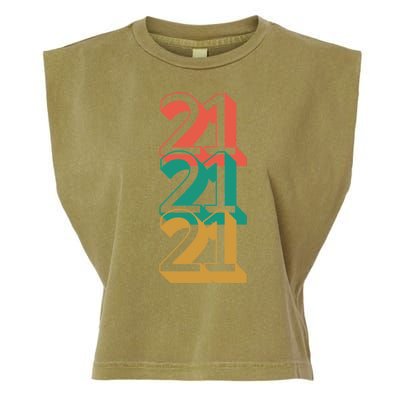 21st Birthday Retro Garment-Dyed Women's Muscle Tee