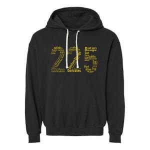 225 Baton Rouge Gonzales Denham Springs Area Code Garment-Dyed Fleece Hoodie